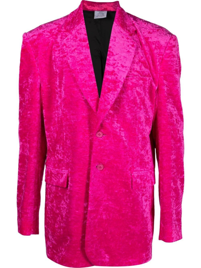 Shop Vetements Single-breasted Blazer In Rosa