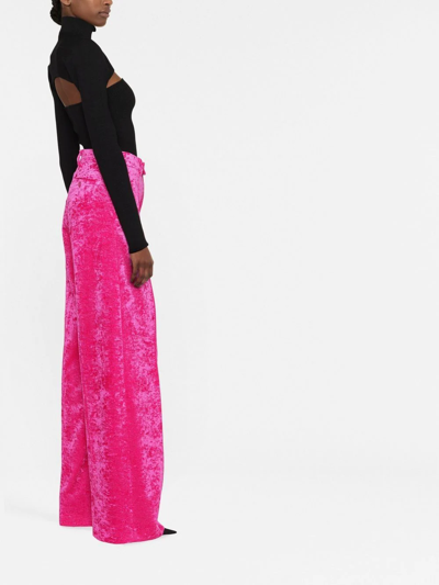 Shop Vetements Logo-patch Straight-leg Trousers In Rosa