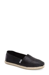 Toms 'classic - Leather' Espadrille Slip-on (women) In Black