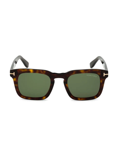 Shop Tom Ford Men's Dax 50mm Square Sunglasses In Havana