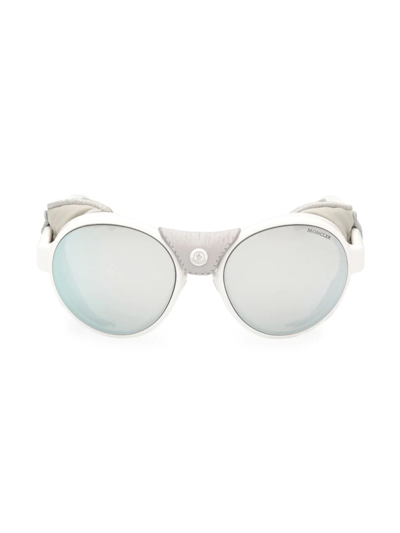 Shop Moncler Steradian Sunglasses In White
