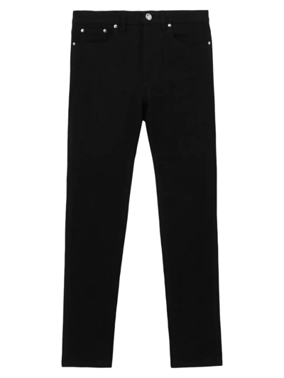 Shop Burberry Women's Felicity Mid-rise Stretch Skinny Jeans In Black