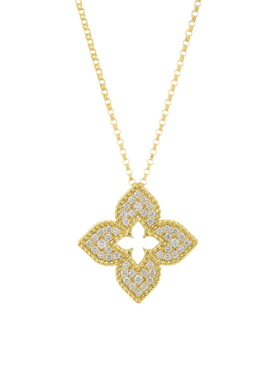 Shop Roberto Coin Women's Venetian Princess 18k Yellow Gold & Diamond Pendant Necklace
