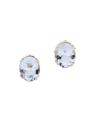 Shop Stephen Dweck Women's Luxury 18k Gold & Aquamarine Stud Earrings
