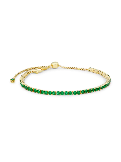 Shop Adriana Orsini Women's Loveall 18k-gold-plated & Faux Emerald Bracelet In Gold Emerald