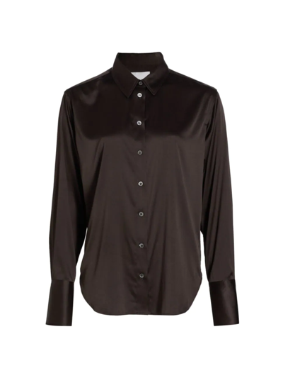 Shop Frame Women's The Standard Silk Button-up Shirt In Americano