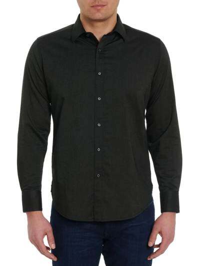 Shop Robert Graham Men's Serpens Woven Button-up Shirt In Black