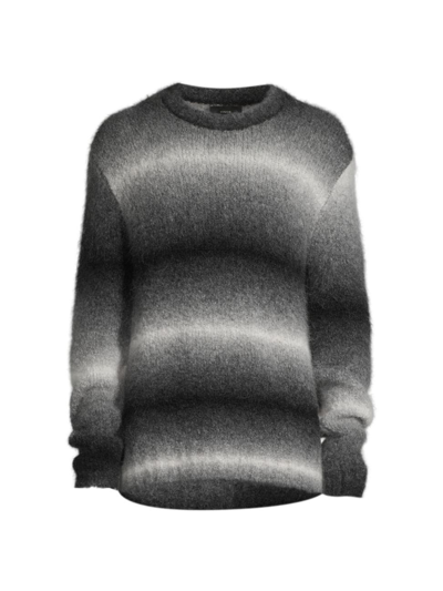 Shop Vince Men's Ombré Alpaca Hair Crewneck Sweater In Black