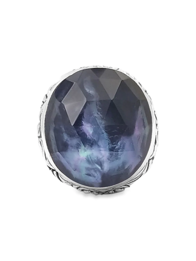 Shop Stephen Dweck Women's Garden Of Stephen Sterling Silver, Mother Of Pearl & Agate Doublet Ring