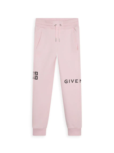 Shop Givenchy Little Kid's & Kid's Logo Print Fleece Jogger Pants In Marshmallow