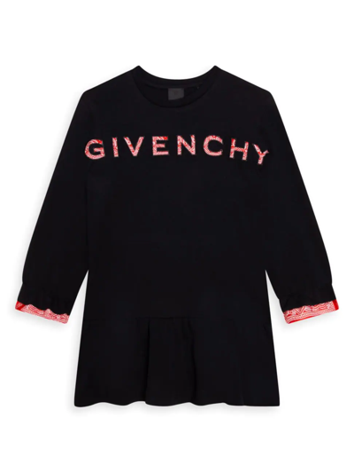 Shop Givenchy Little Girl's & Girl's Bandana Print Logo Dress In Black