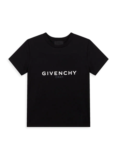 Shop Givenchy Little Kid's & Kid's Reversed Logo T-shirt In Black