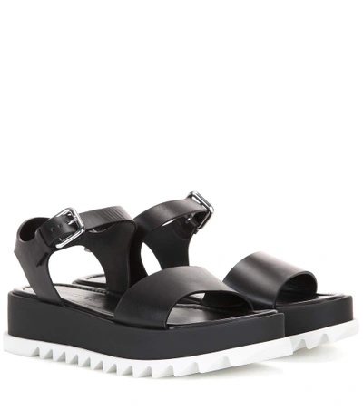 Shop Jil Sander Leather Sandals