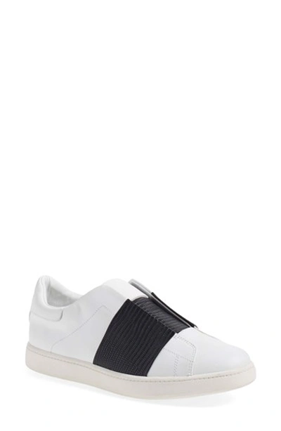 Shop Vince 'vista' Slip-on Sneaker (women) In Plaster/ Black Calf Leather