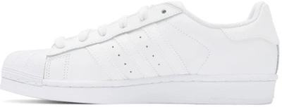 Shop Adidas Originals White Monochromatic Superstar Sneakers