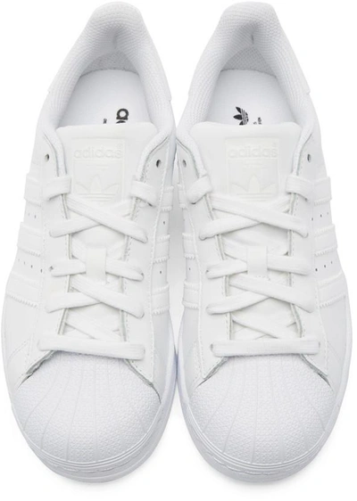 Shop Adidas Originals White Monochromatic Superstar Trainers