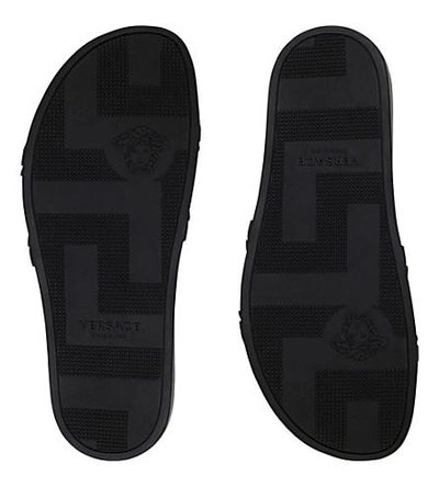 Shop Versace Medusa Rubber Sliders In Black