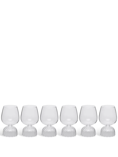 Shop Ichendorf Milano Tutu Set-of-six Red-wine Glasses In White