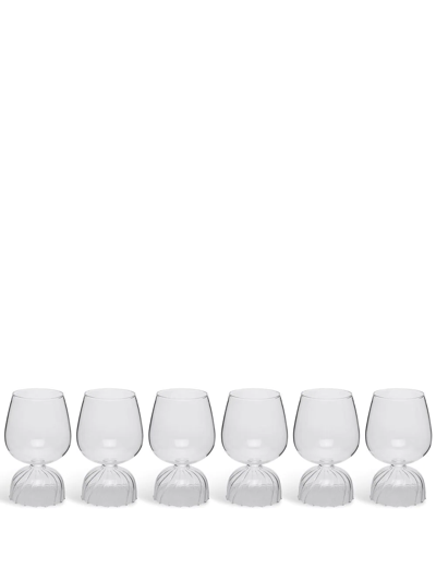 Shop Ichendorf Milano Tutu Wine Glasses (set Of Six) In White