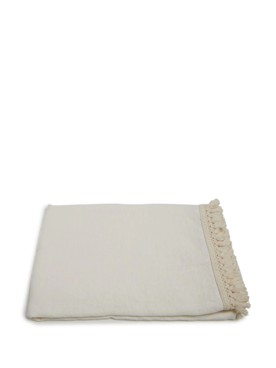 Once Milano Fringed Beach-towel In White