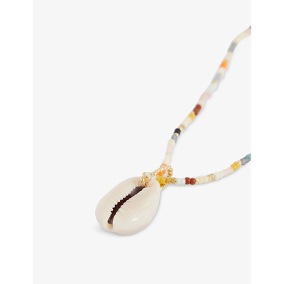 Shop Anni Lu Shelly Eldorado 18ct Yellow-gold Plated Brass And Glass Beaded Necklace