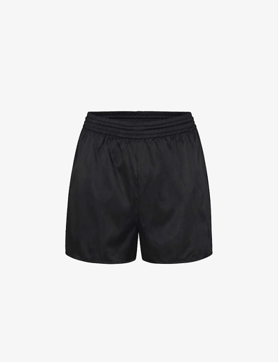 Shop Skims Utility Sport Mid-rise Woven Shorts In Onyx