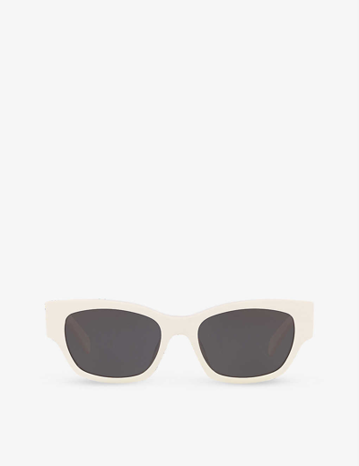 Shop Celine Womens White Cl40197u Cat-eye Acetate Frame Sunglasses