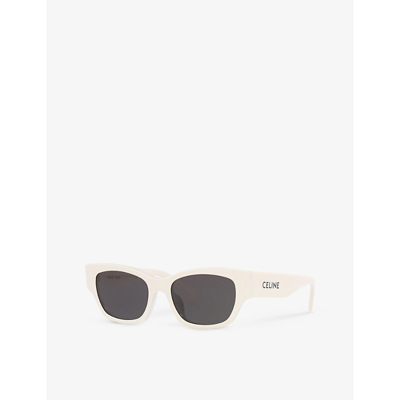 Shop Celine Women's White Cl40197u Cat-eye Acetate Frame Sunglasses