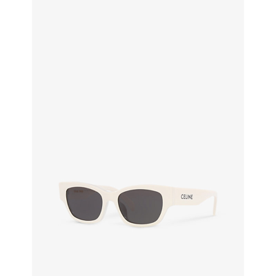 Celine Cl40197u Cat-eye Acetate Frame Sunglasses In White