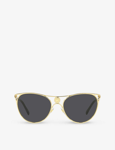 Shop Versace Women's Gold Ve2237 Cat-eye Metal Sunglasses