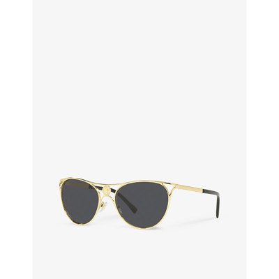 Shop Versace Women's Gold Ve2237 Cat-eye Metal Sunglasses