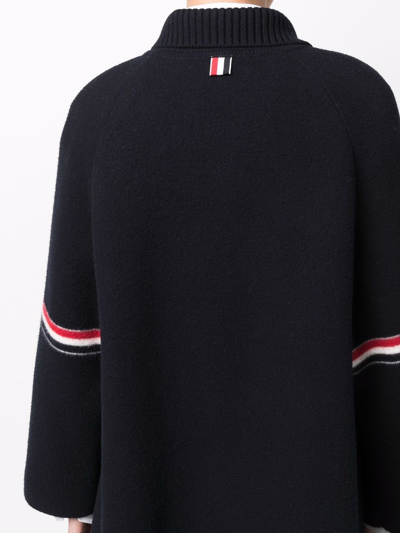 Shop Thom Browne Armbands Cropped Car Coat In Blue