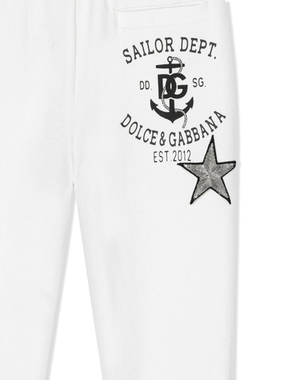 Shop Dolce & Gabbana Star-patch Track Trousers In White