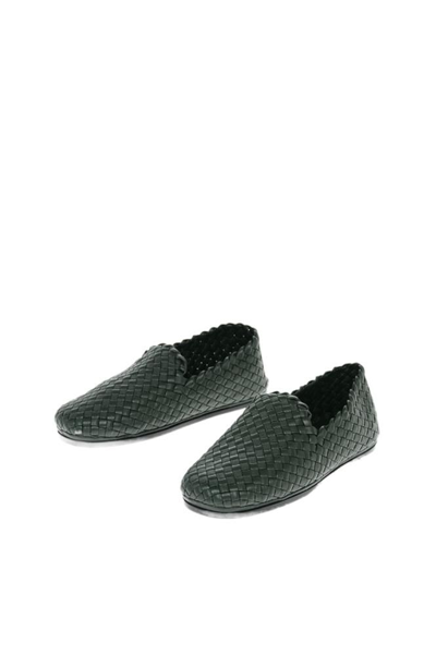 Shop Bottega Veneta Men's  Green Other Materials Loafers