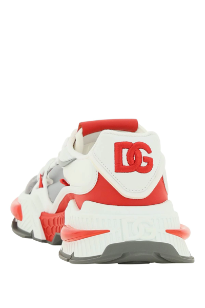 Shop Dolce & Gabbana Air Master Sneakers In White,grey,red