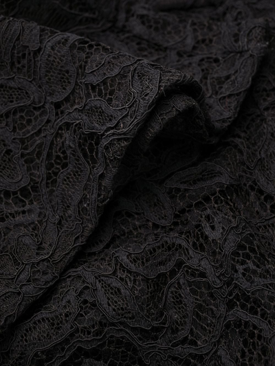 Saint Laurent Straight-leg Floral Lace Trousers In Schwarz