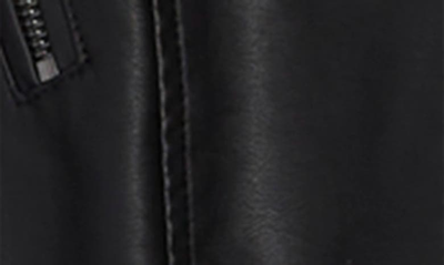 Shop Sebby Hooded Faux Leather Jacket In Black