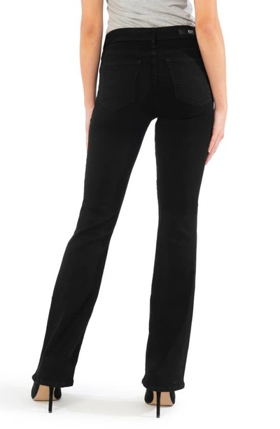 Kut From The Kloth Kelsey Raw Hem Mid Rise Ankle Flare Jeans In Black