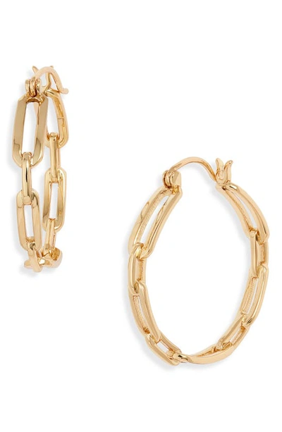 Shop Gorjana Parker Link Hoop Earrings In Gold