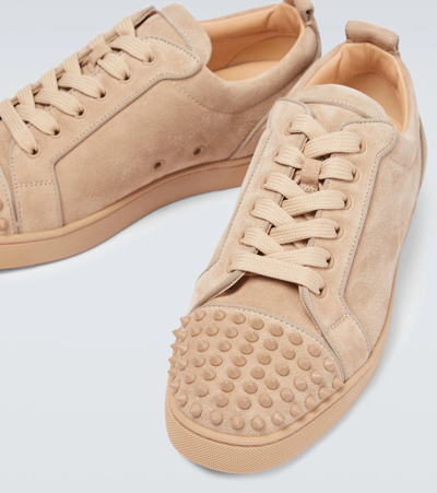 Shop Christian Louboutin Louis Junior Suede Sneakers In Atlas/atlas Mat