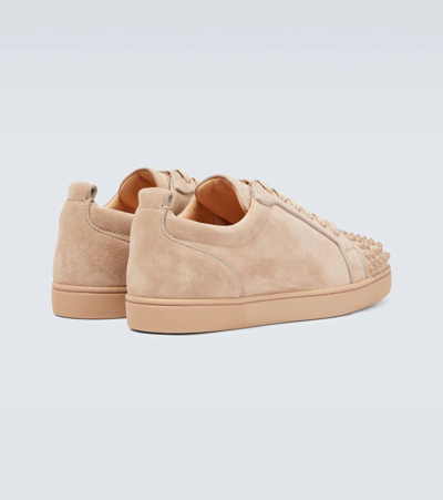 Christian Louboutin Louis Junior Spiked Suede Sneakers In Atlas/atlas Mat
