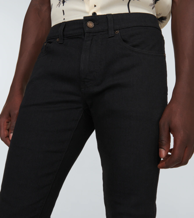 Shop Saint Laurent Skinny-fit Jeans In Worn Black