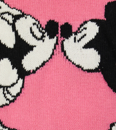 Shop Monnalisa X Disney® Intarsia Wool Sweater In Sachet Pink
