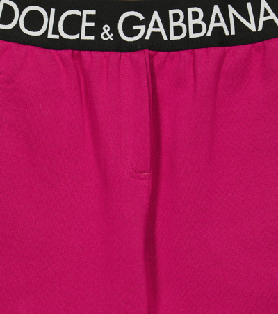 Shop Dolce & Gabbana Logo Cotton Jersey Sweatpants In Plum