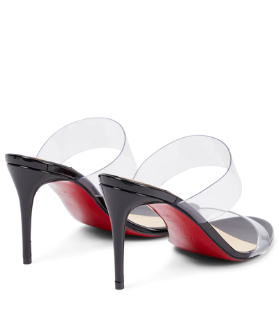 Christian Louboutin Just Nothing 85 Pvc And Patent-leather Mules In Black