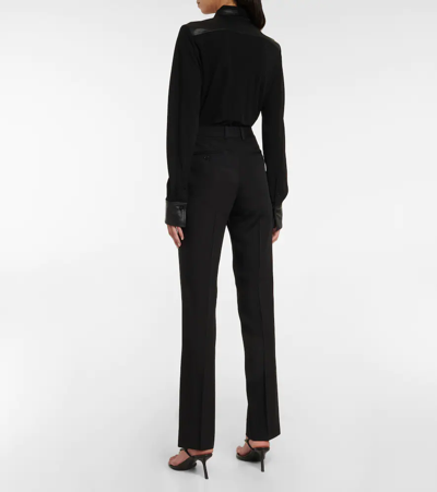 Shop Victoria Beckham Mid-rise Straight Pants In Black