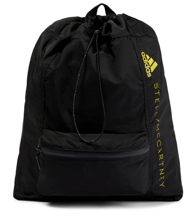 Shop Adidas By Stella Mccartney Logo-printed Backpack In Black/black/yellow