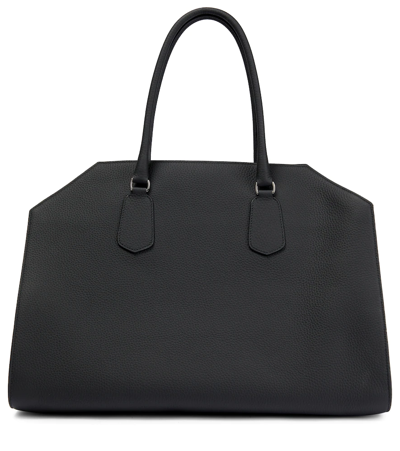 Shop The Row Margaux Leather Tote Bag In Black Pld