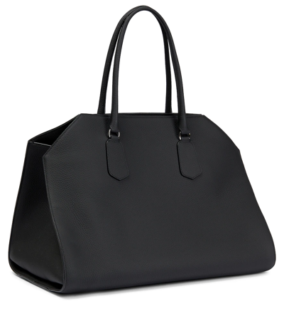 Shop The Row Margaux Leather Tote Bag In Black Pld