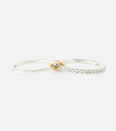 Spinelli Kilcollin Marigold Sterling Silver And 18kt Gold Ring With Diamonds In Silver